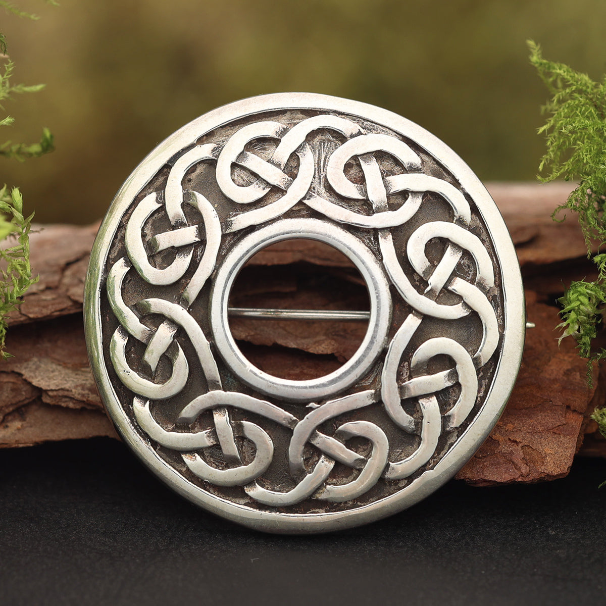 Keltische Brosche Silber Kelten Knoten Design 925 Silber Edler Schmuck 