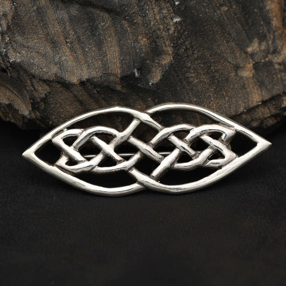 Brosche 925 Silber Kelten Design Fibel Edler Silberschmuck Gewandung