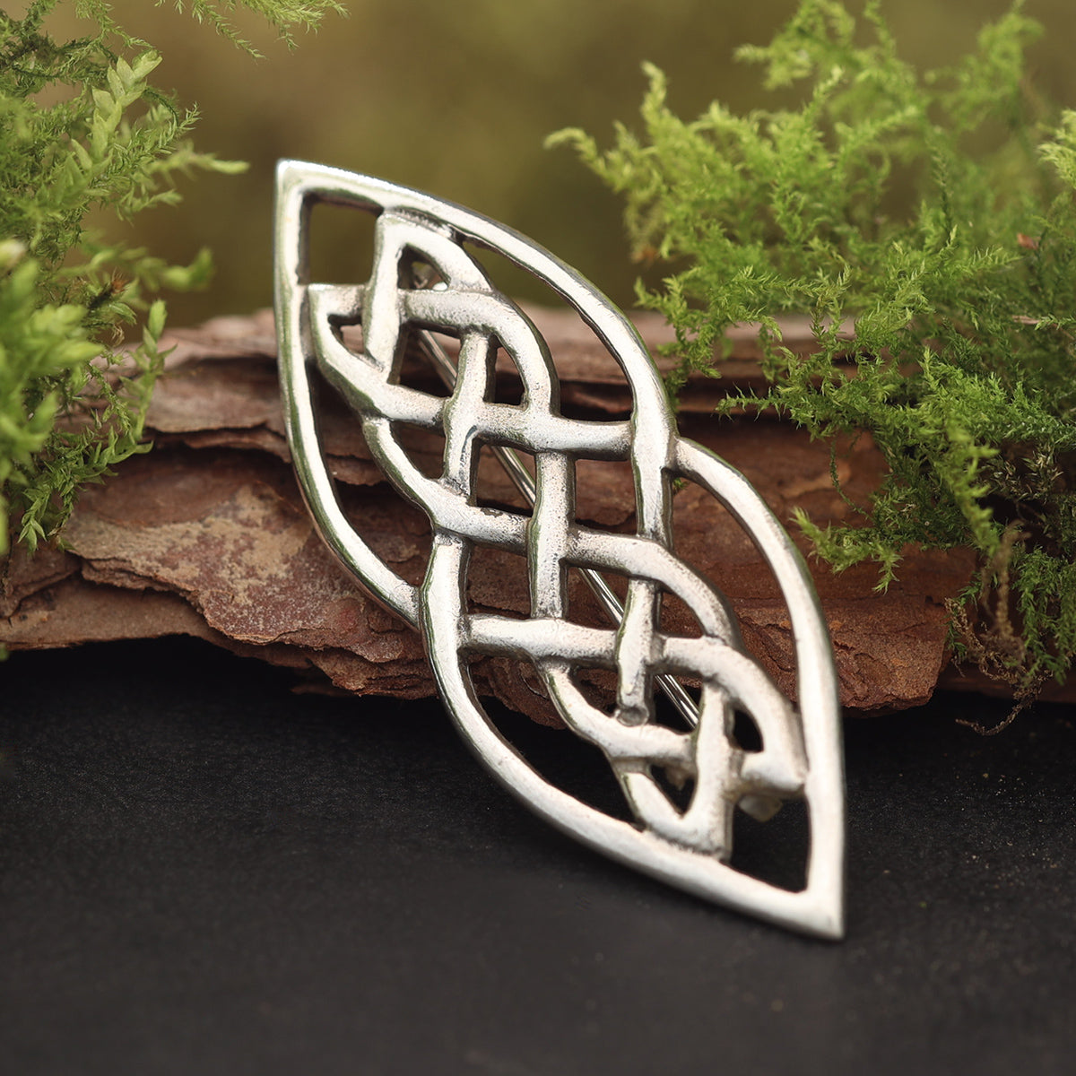 Brosche Silber Kelten Knoten Design 925 Silber Edler Schmuck Gewandung