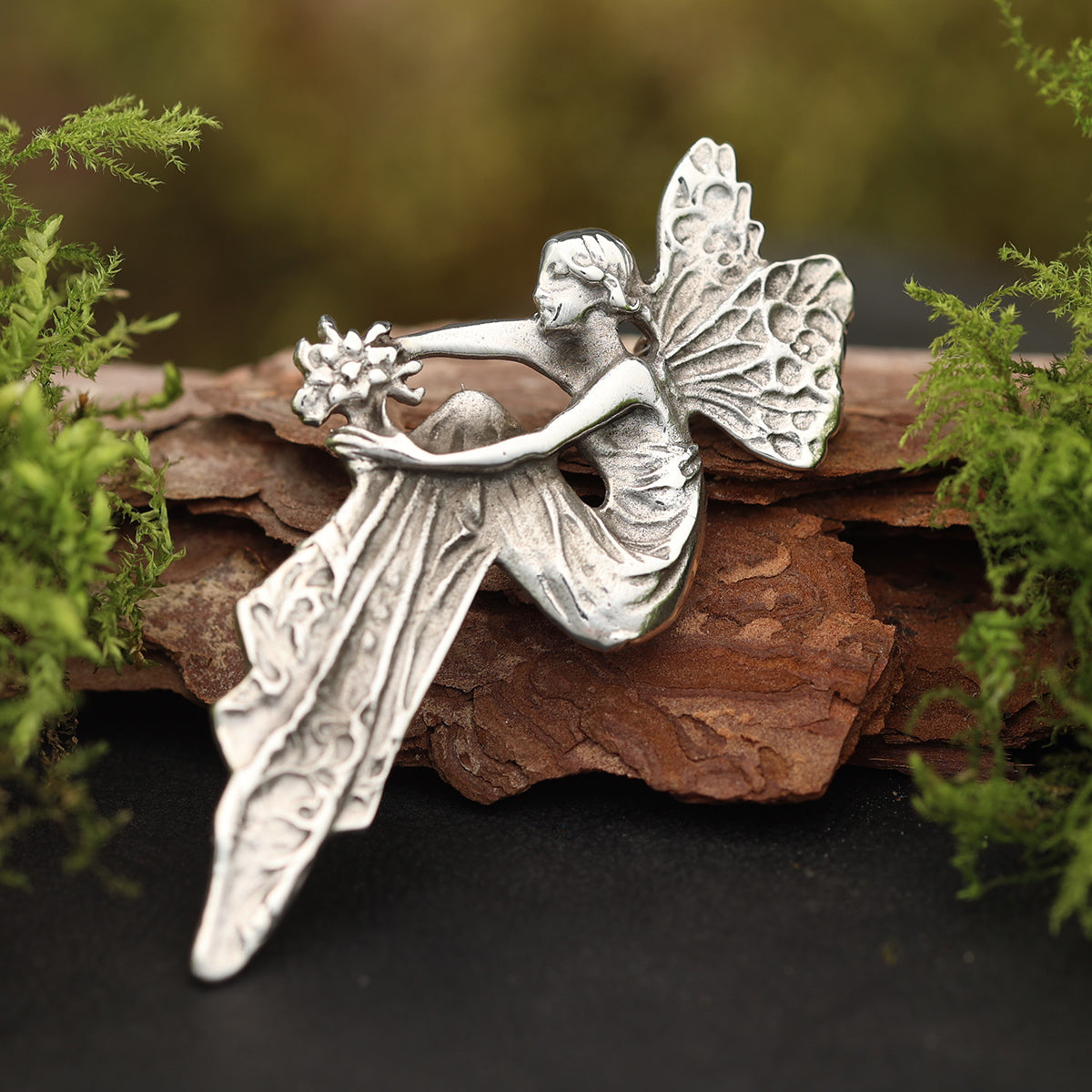 Brosche Silber Elfen Design 925 Silber Edler Schmuck Gewandung