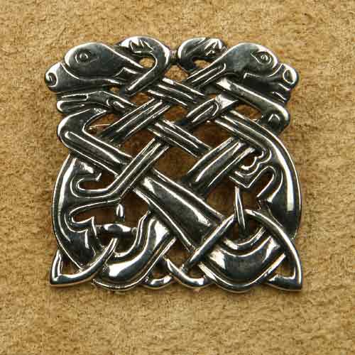 Brosche keltische Hunde Silberschmuck