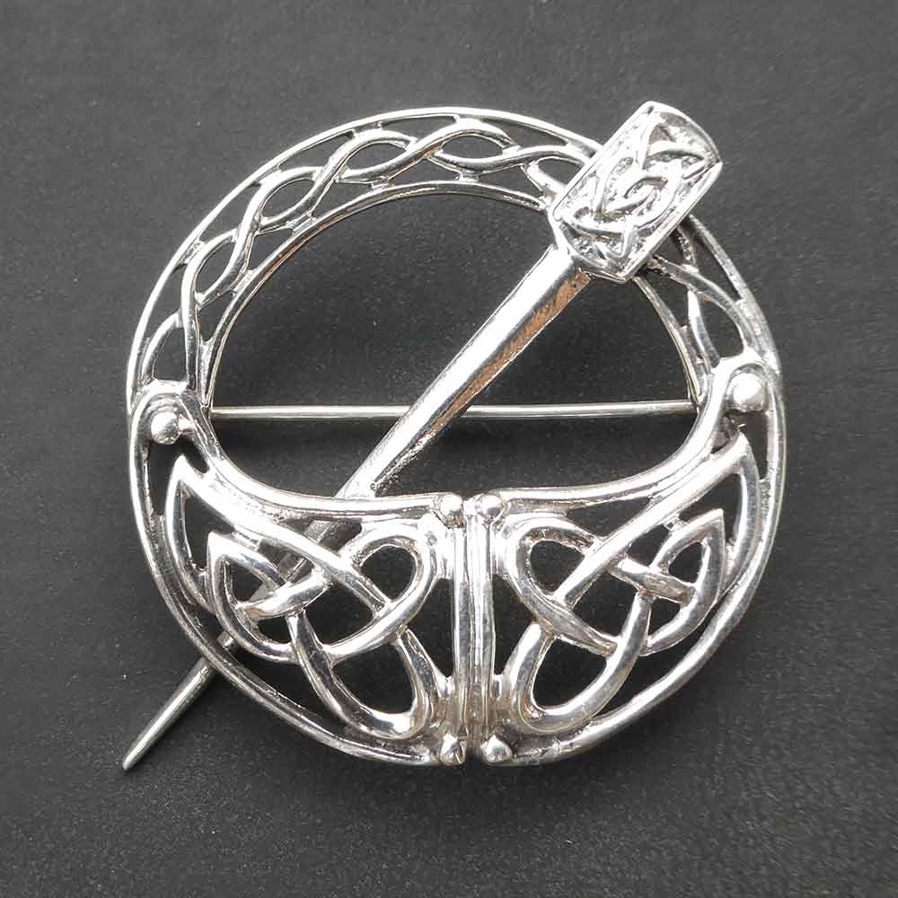 Silber Brosche keltische Fibel