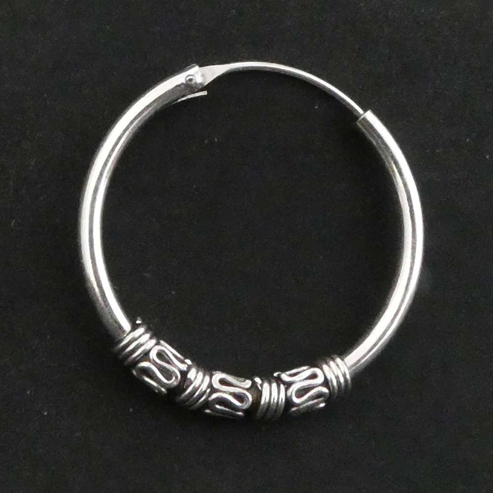 Silber Creole 23mm verziert feiner Ohrring Kreolen Stückpreis