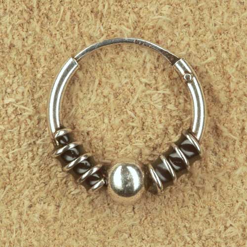 Ohrschmuck Silber schwarz Ohrring Creole