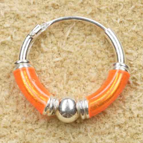 Creole 925 Silber Ohrring orange 12mm