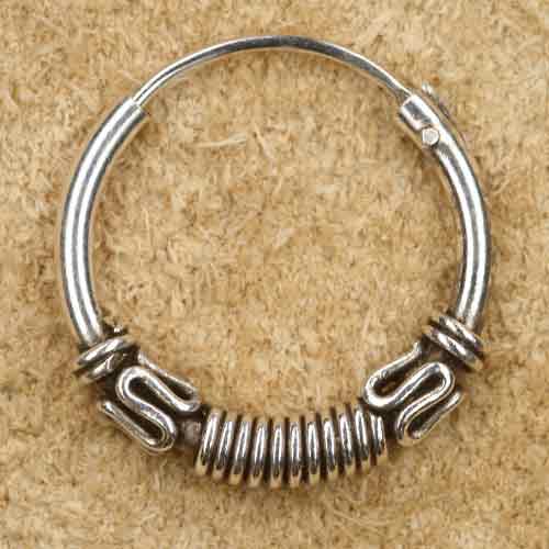 Creole 16mm verziert 925 Sterlingsilber