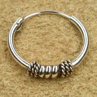 Kreole 925 Silber 16 mm verziert