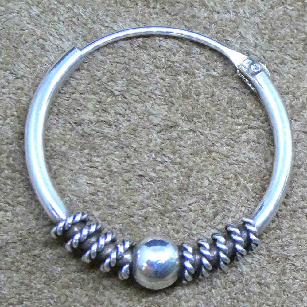 Creole 20mm / 1,6mm Kugel  925 Silber