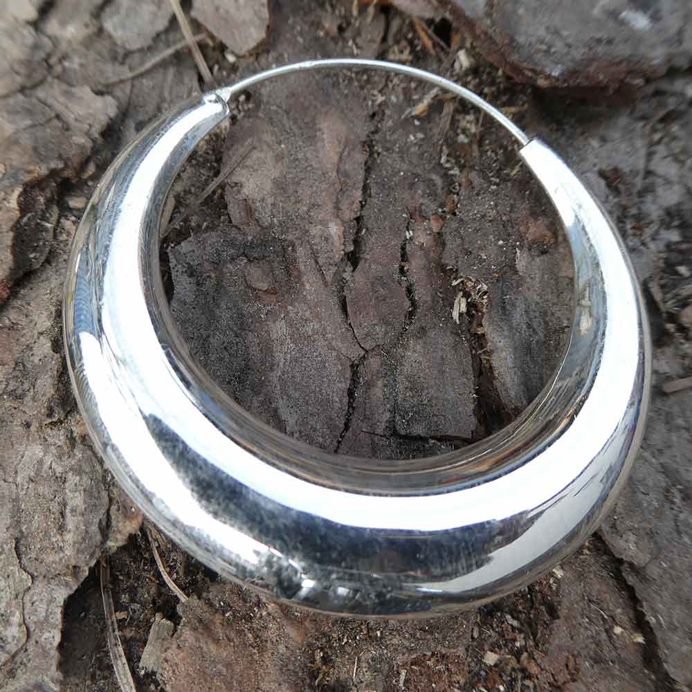 Große Creole Silber edler Ohrschmuck Damen