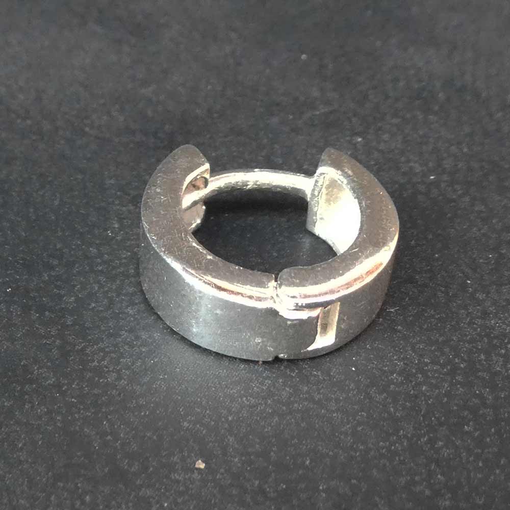 Schlichte eckige Klapp Creole Ohrring einfach schließen 925 Silber