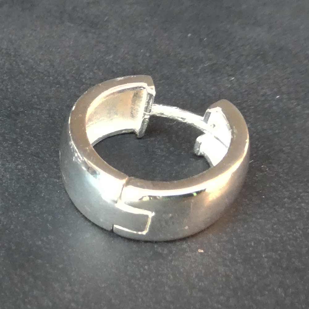 Schlichte Scharnier Creole Ohrring einfach schließen 925 Silber Klappcreole