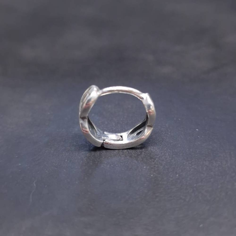 Klappcreole Symbol Unendlich Muster Breit 925er Silber Ohrring
