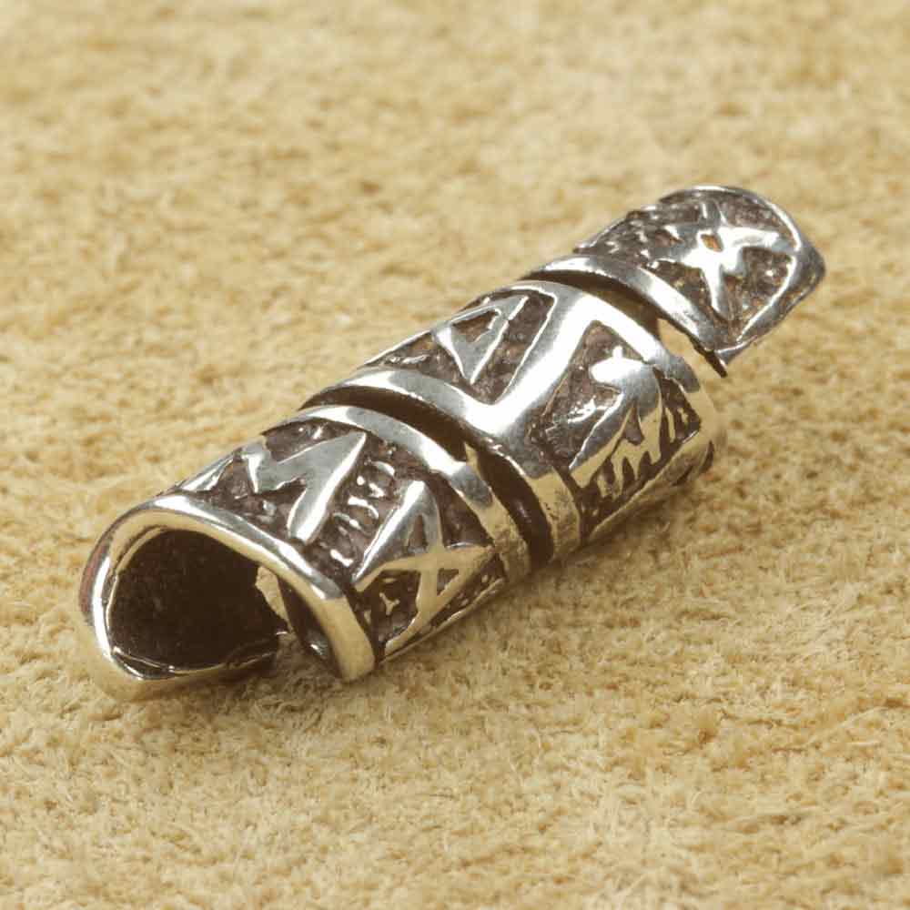 Runen Bartschmuck silber Wikinger Bartperle