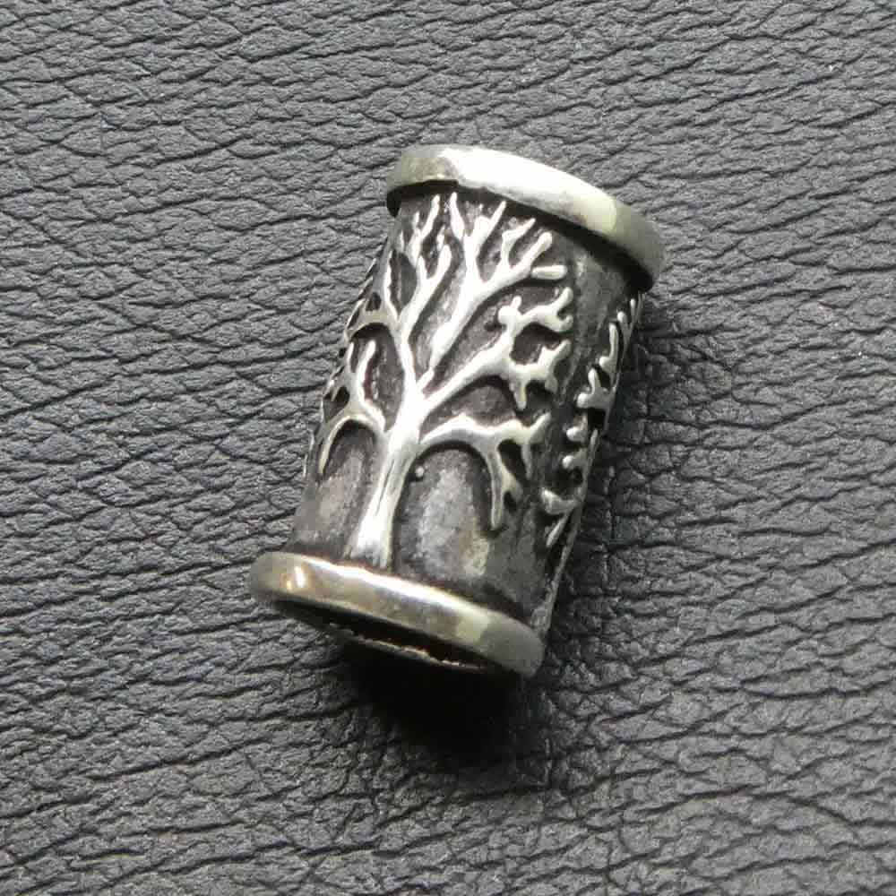 Bartschmuck Lebensbaum Silber Wikinger Großlochperle