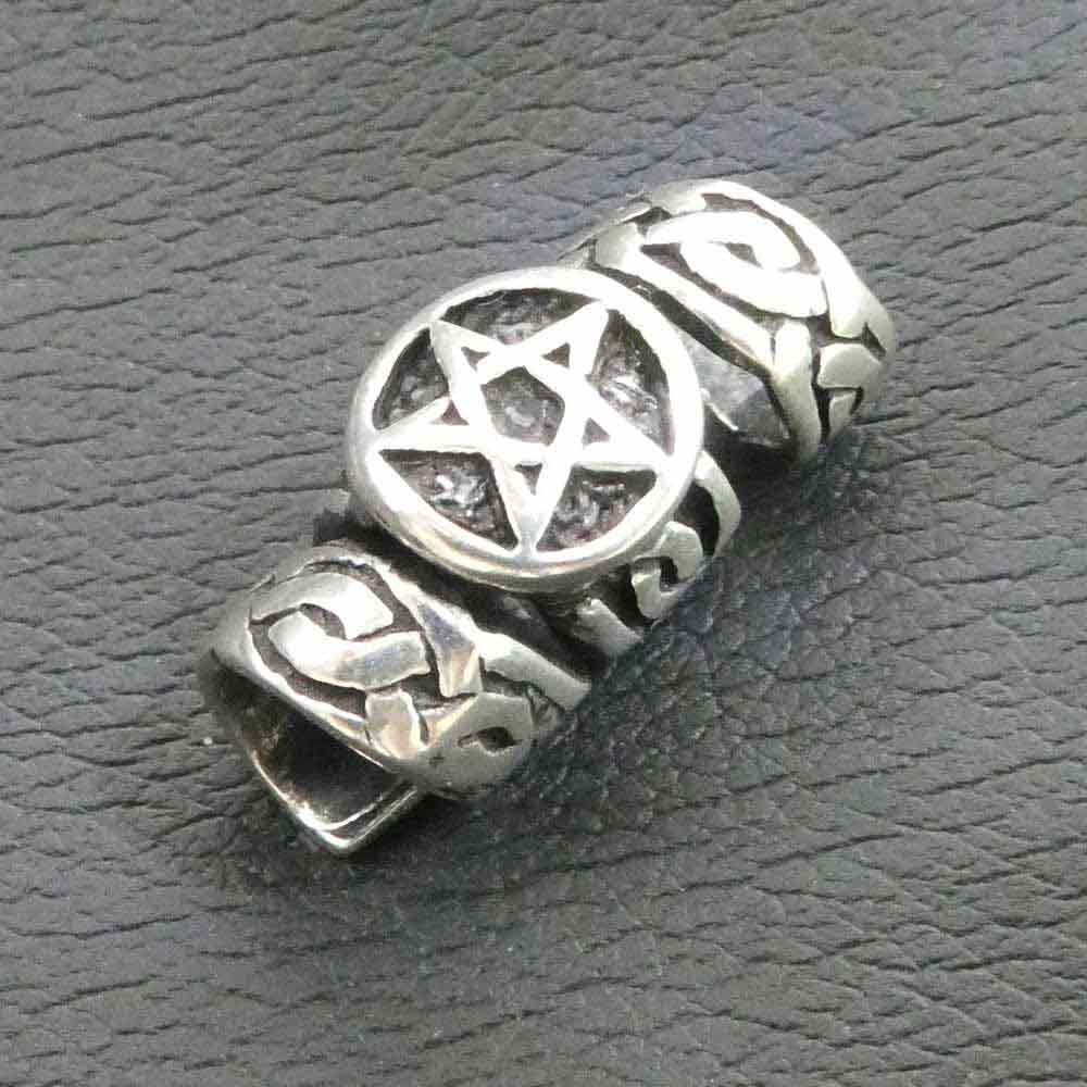 Pentagramm Bartschmuck Silber Haarschmuck