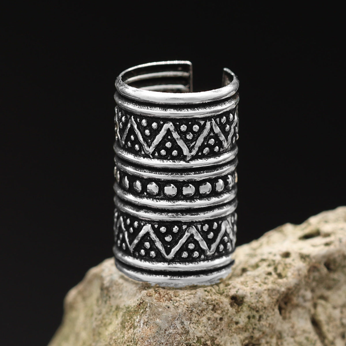 Ornate wide ear cuff made of 925 sterling silver