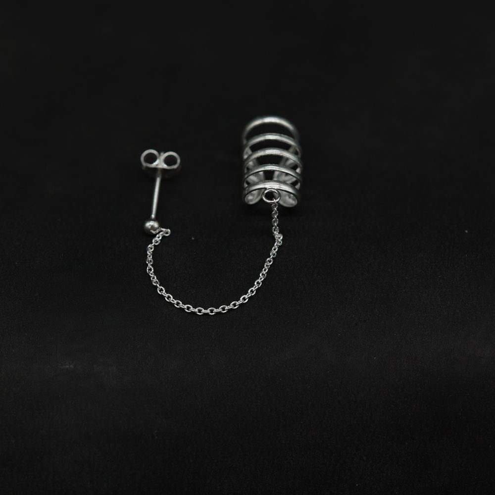 Ohrschmuck 9s5 Silber 5er-ringe Ohrklemme mit Ohrstecker 