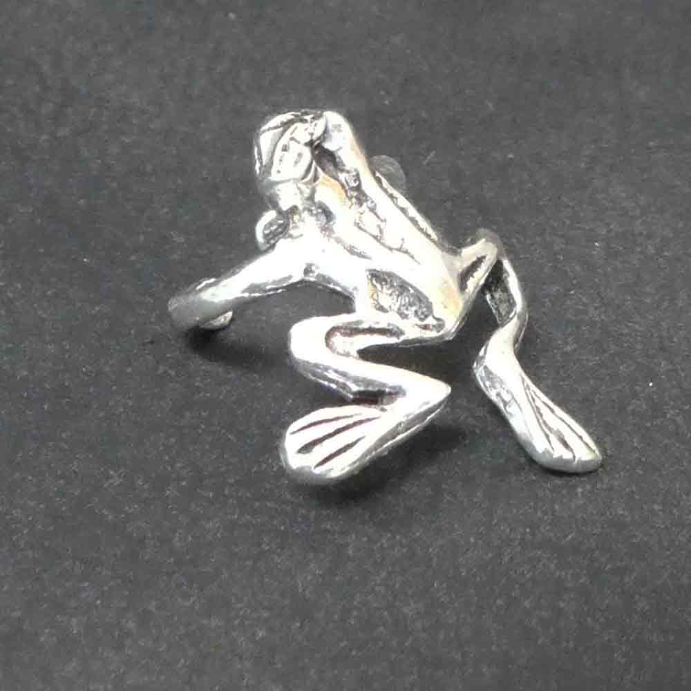 Frosch Silber Ohrklemme Ohrring ohne Ohrloch