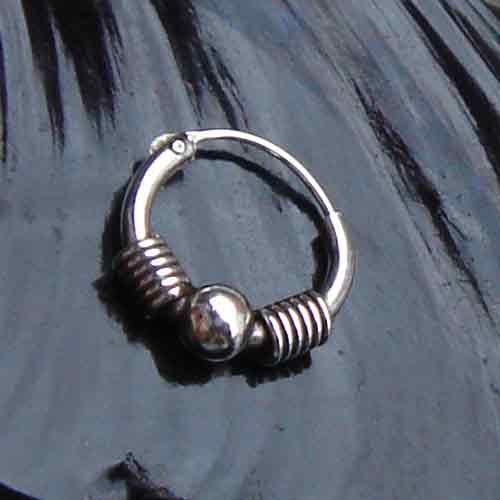 Ohrschmuck Creole 12mm Kugel 925 Silber
