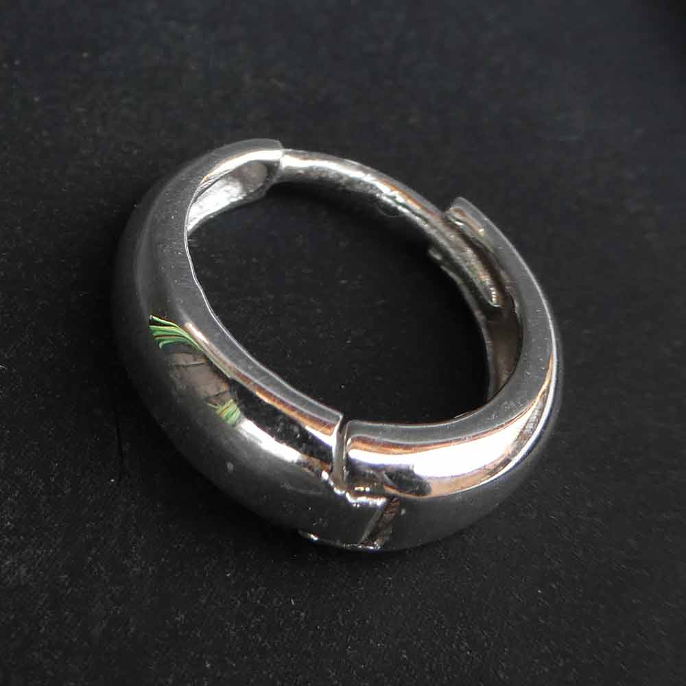 Schlichte Klapp Creole Ohrring einfach schließen 925 Silber klickcreole komfortabel