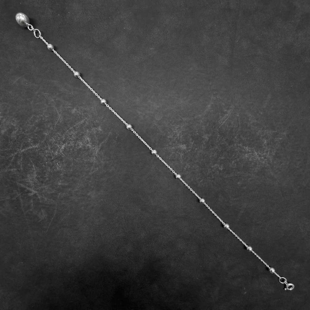 Fußkettchen schlicht mit Kugeln Fußkette 925 Silber Sommer Schmuck 