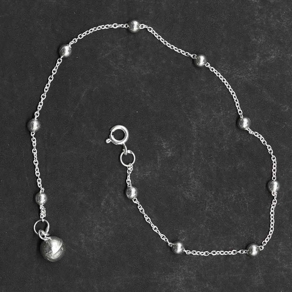Fußkette schlicht mit Kugeln 925 Silber Sommer Schmuck Fußkette