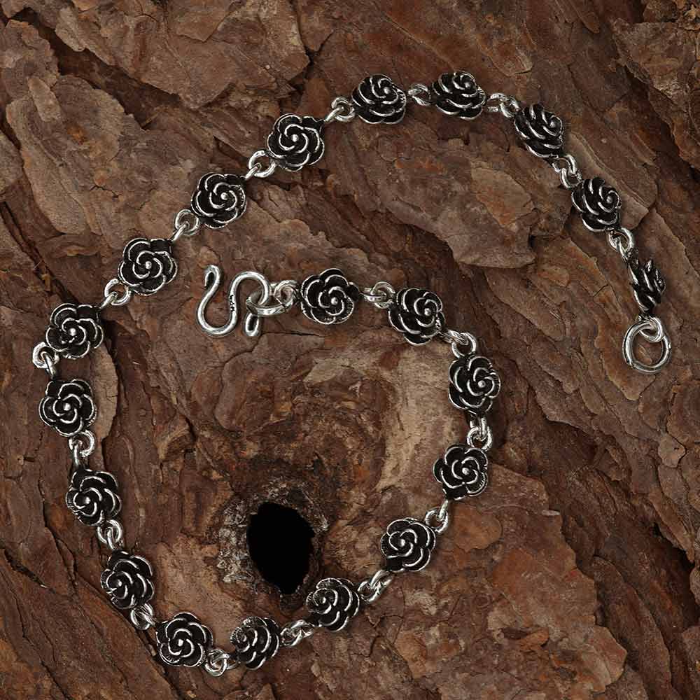 Edles Fusskettchen mit Rosen toller Gothic Schmuck 