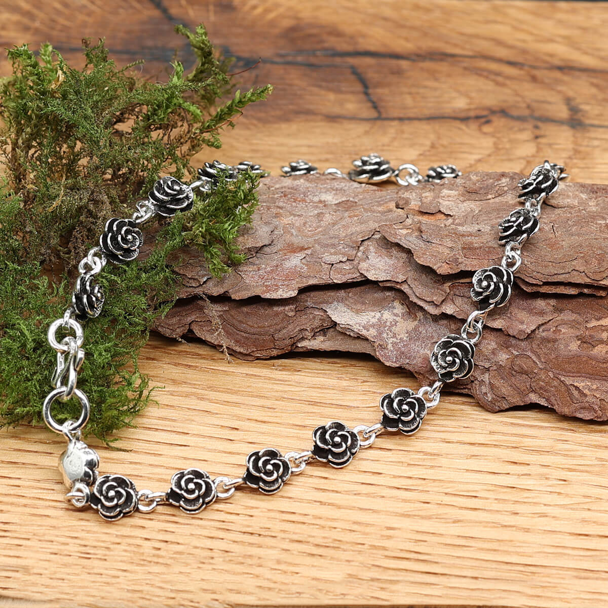 Rosen Fußkettchen 925 Silber Fuß Schmuck