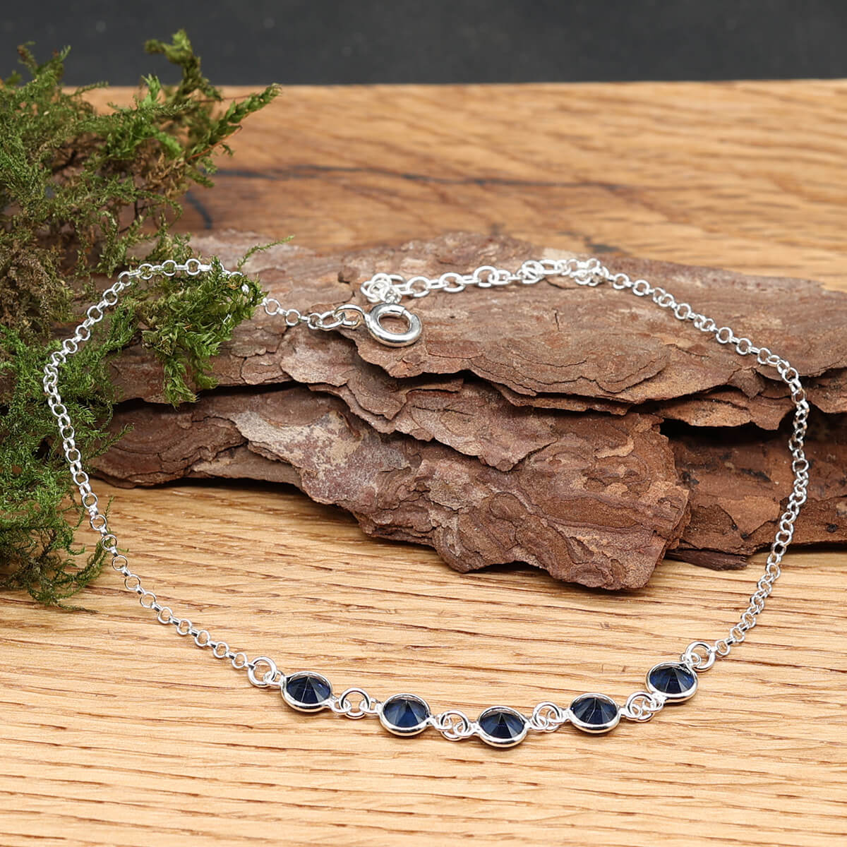 Steine Fusskette Sommer Schmuck aus 925 Silber