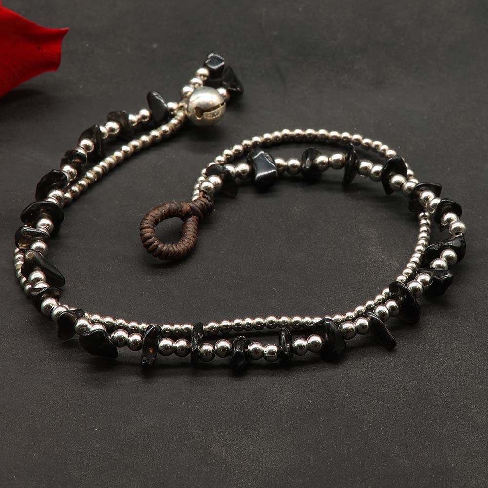 Fußkette Onyx Rohsteine Sommer Schmuck ausgefallen
