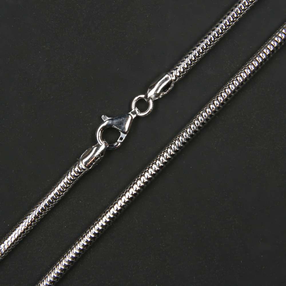 Echte Schlangenkette rhodiniert 3mm Silberkette dick Damen Herren