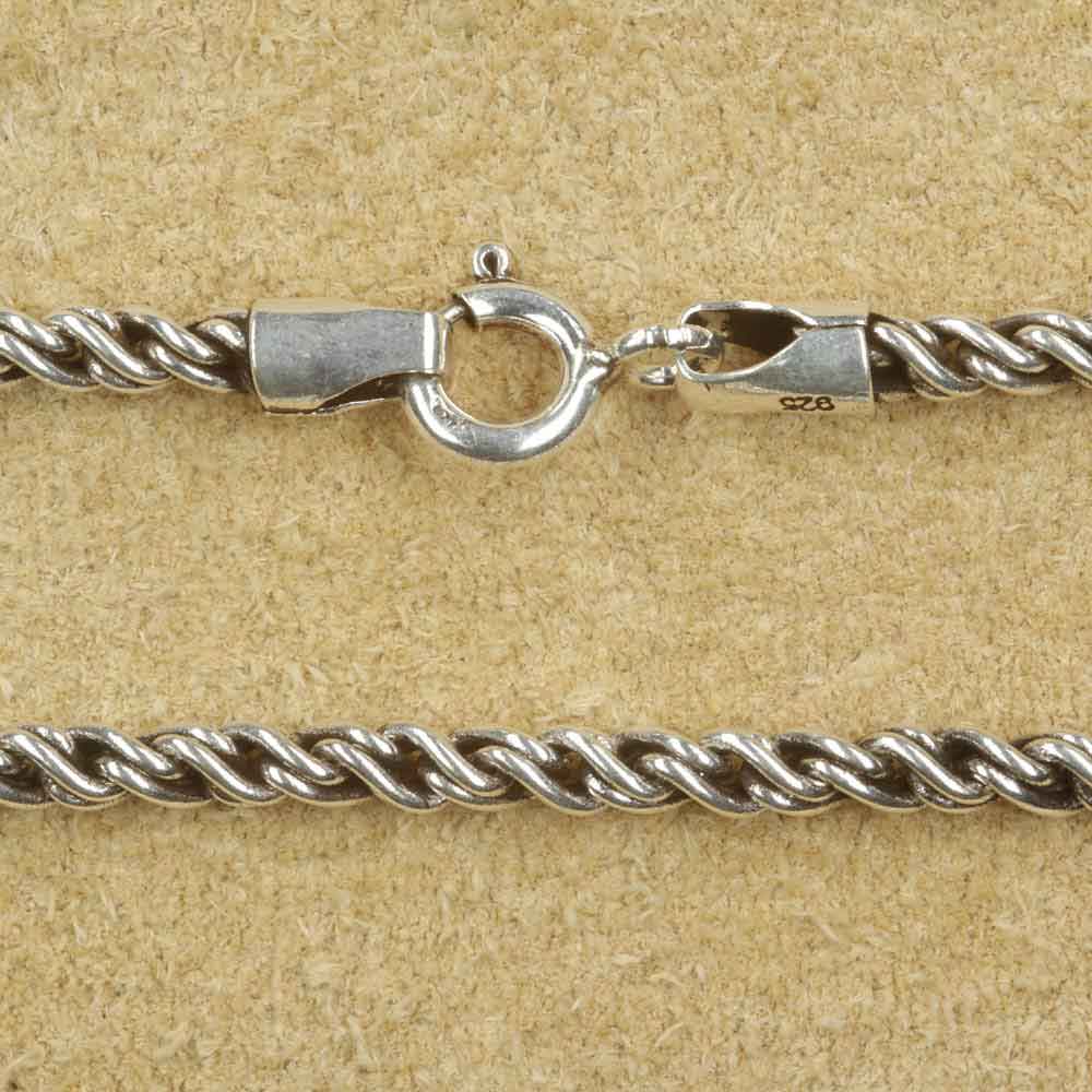 Gedrehte Silberkette Kordelkette 925 Silber Damen Herren