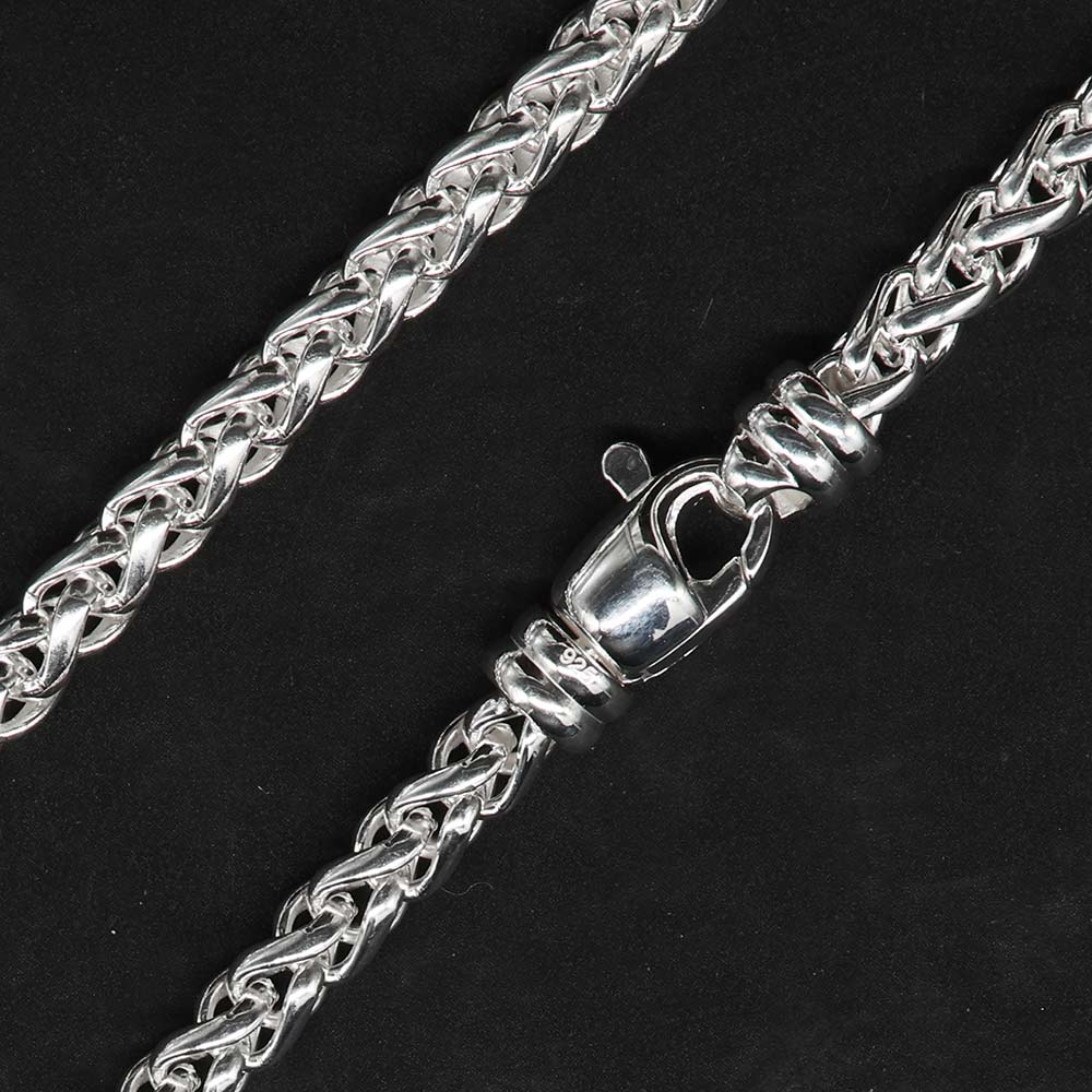 Silberkette Männer 925 Silber Weizen dicke Standalone Halskette Herren dick