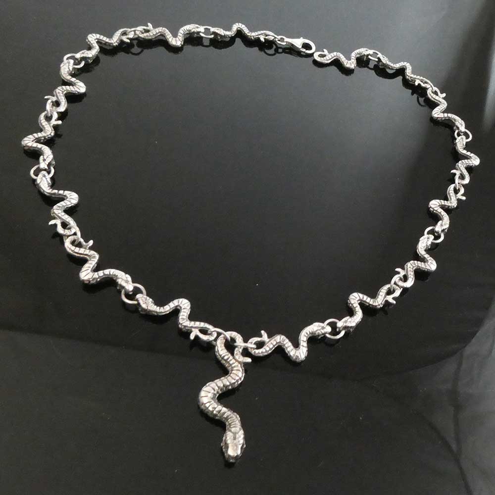 Collier Schlangen exklusiver Halsschmuck 925er Sterlingsilber Gothic