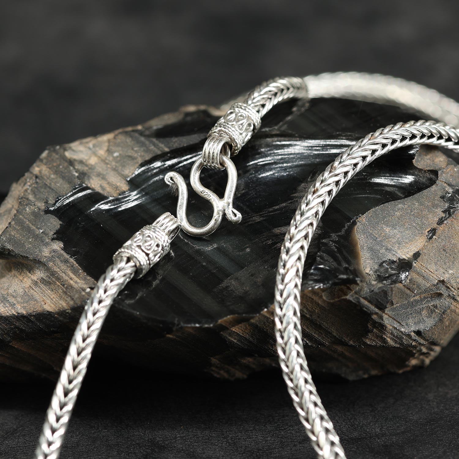 Dicke Halskette Wikinger 4mm Stärke Männer Kette aus 925 Silber