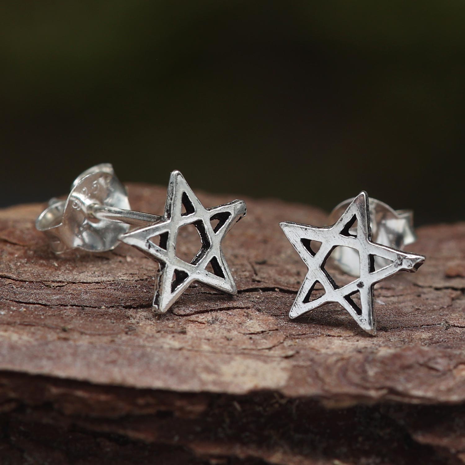 Pentakel Ohrringe Silber Ohrschmuck Pentagramm