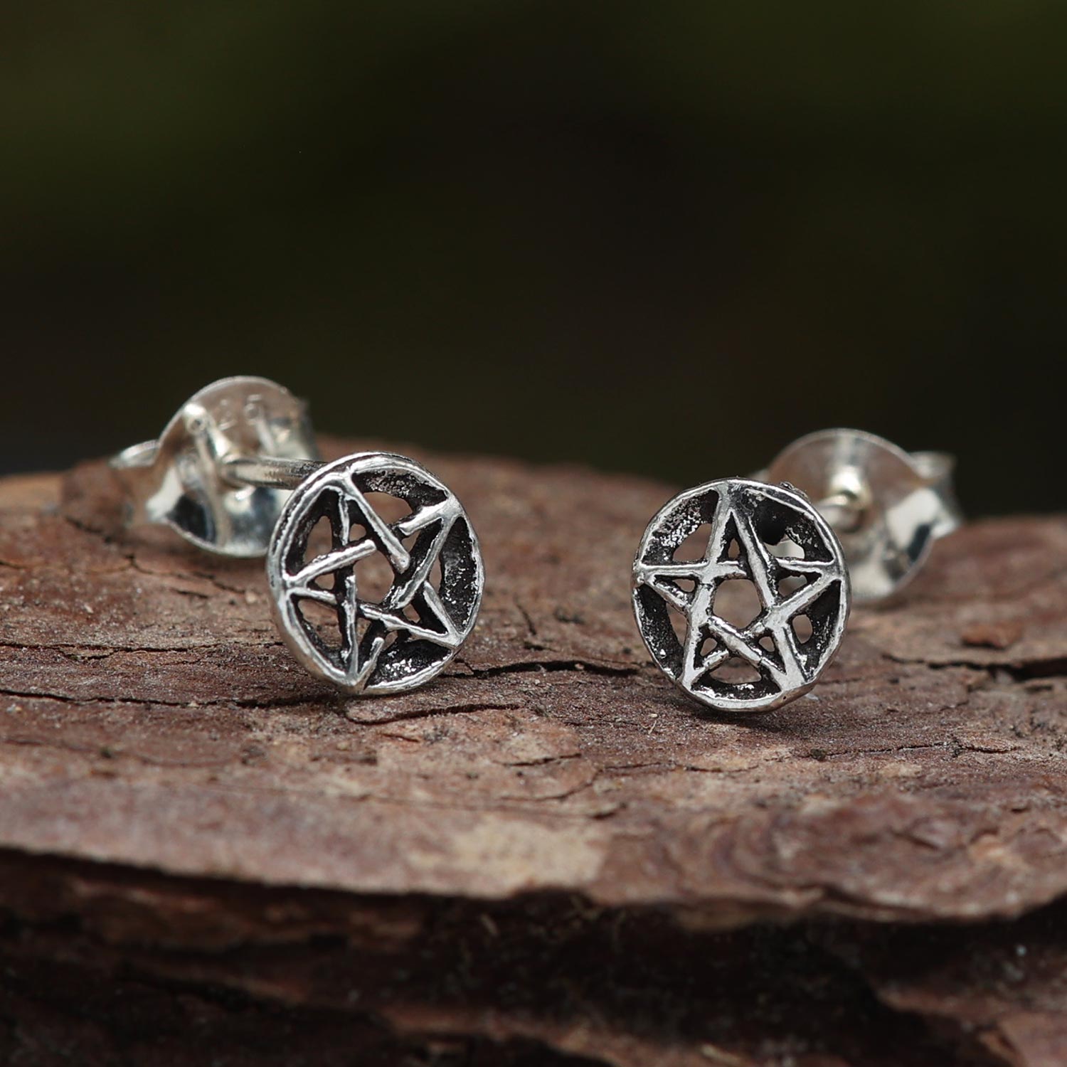 Pentagramm Ohrringe Silber Ohrschmuck  Wicca