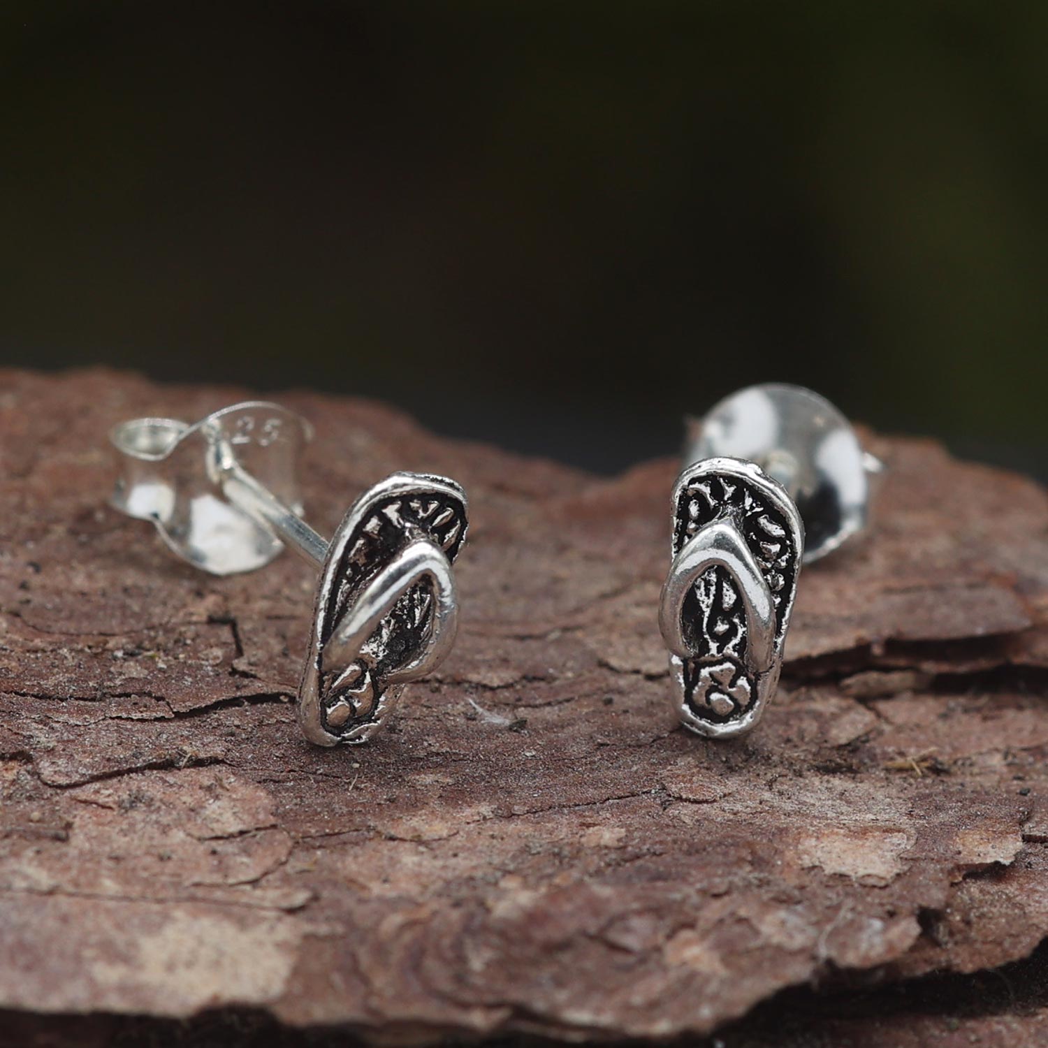 Flip Flop Ohrringe Silber Ohrschmuck lustig