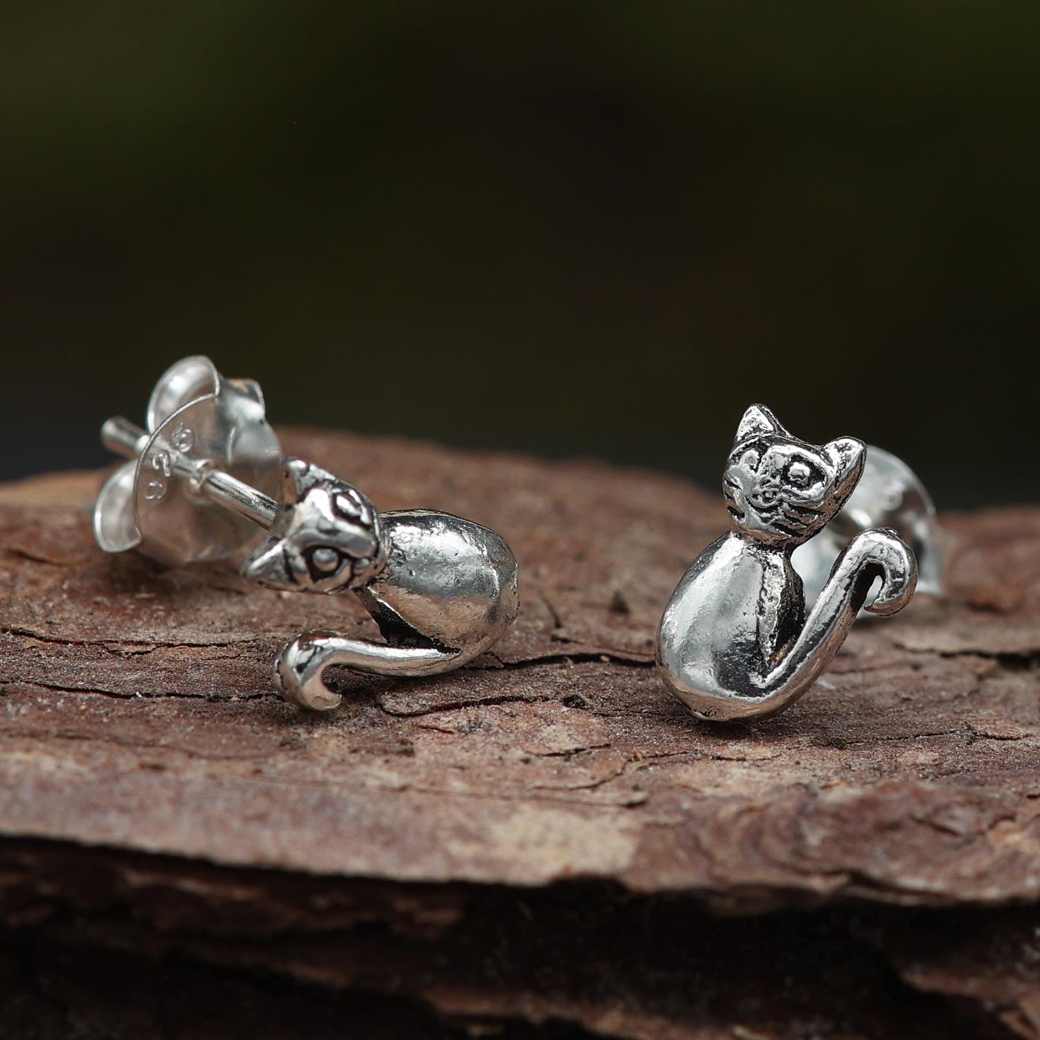 Katze Ohrringe Silber Ohrschmuck Tiere