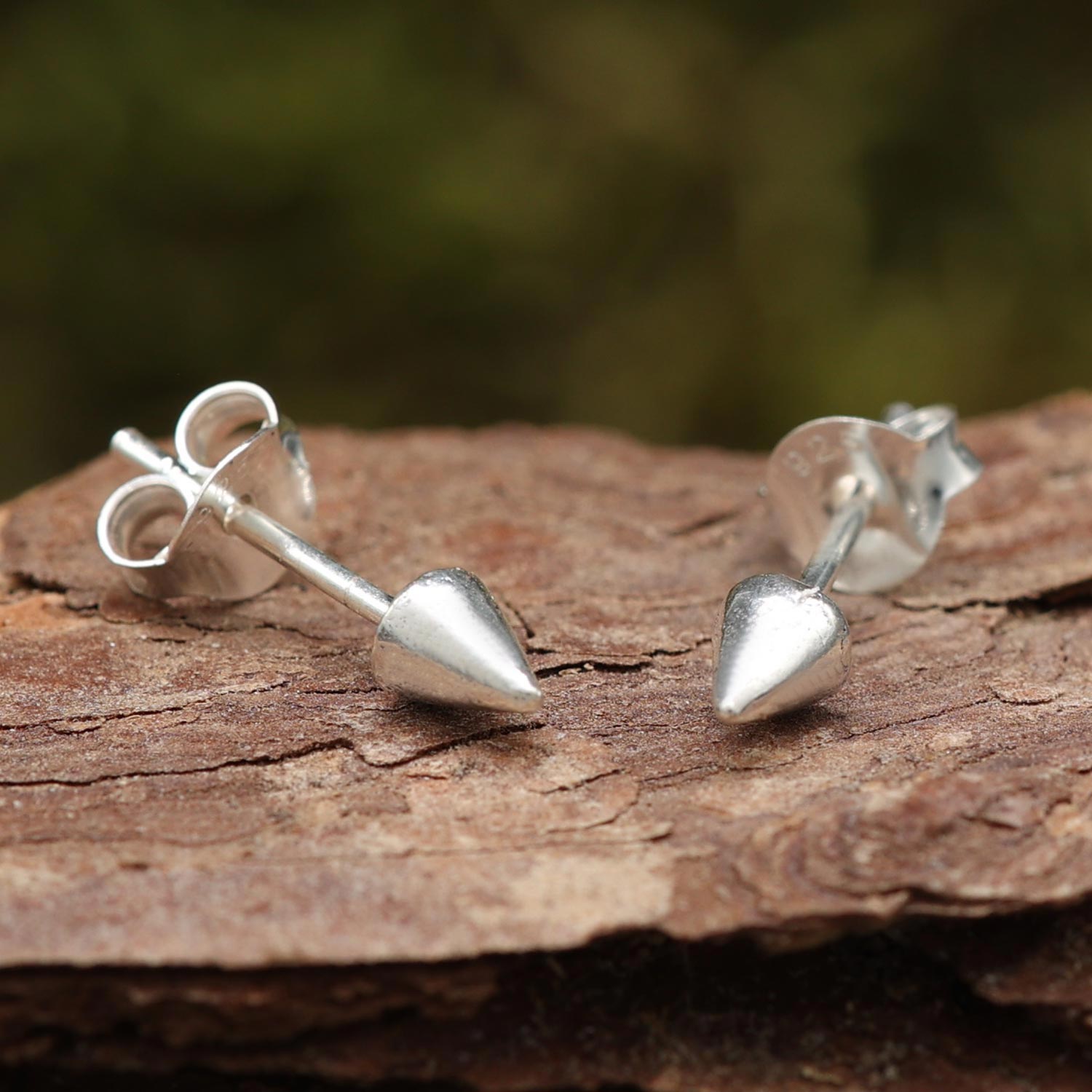 Spitze Ohrstecker ausgefallener Ohrschmuck 925 Silber