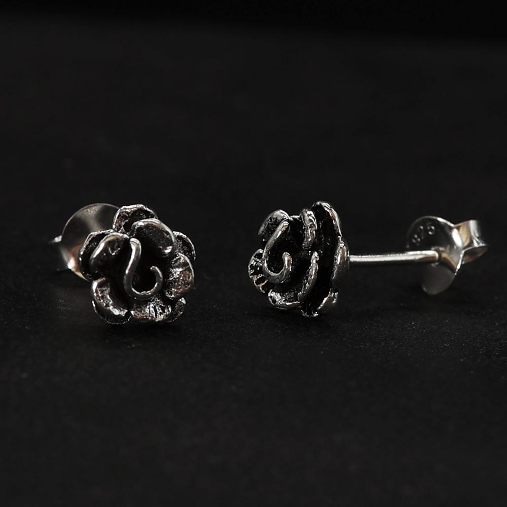 Rose Ohrring 925 Silber Gothic Ohrring Damen Ohrschmuck