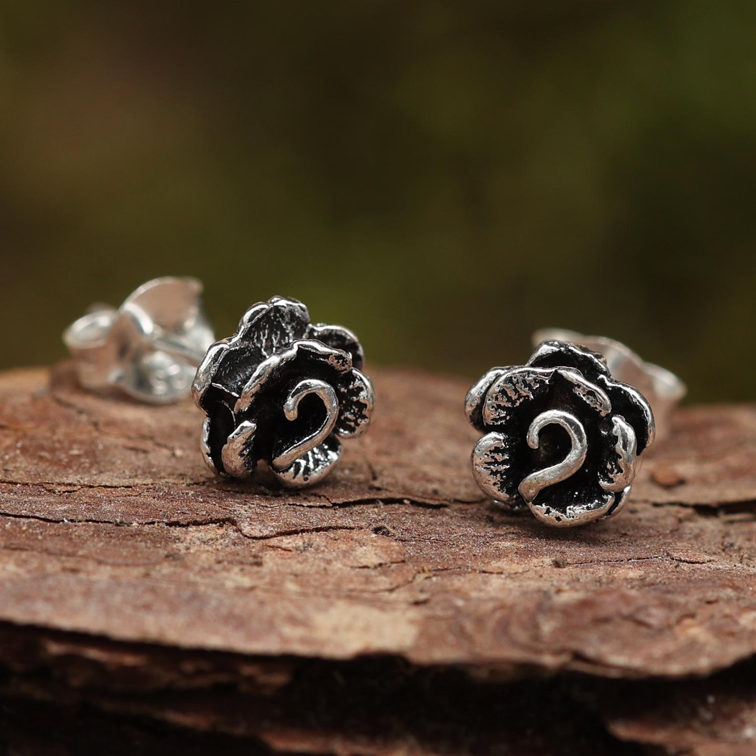 Ohrstecker Silber Rose Damen unisex Ohrschmuck