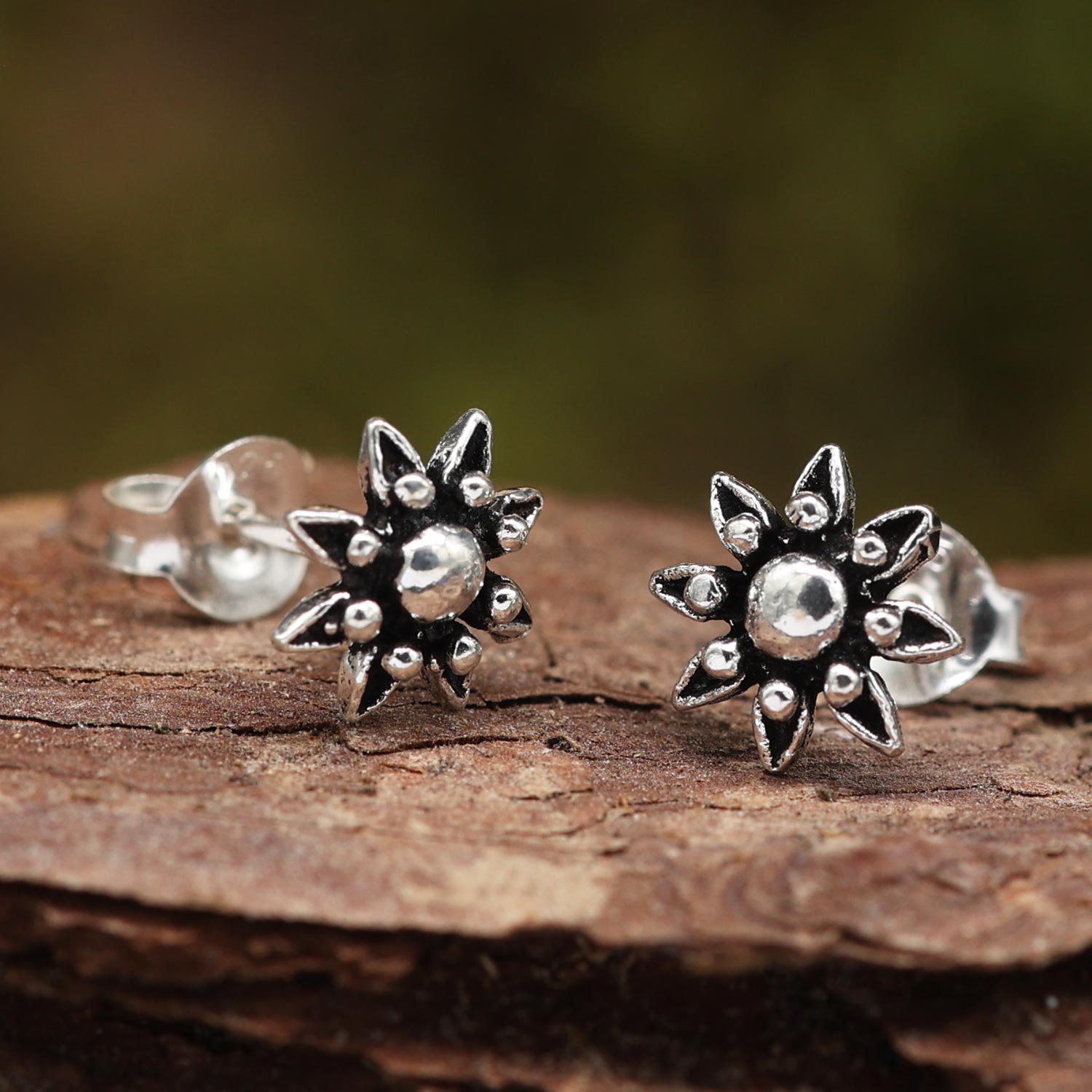 Ohrstecker Silber Sonne unisex Ohrschmuck