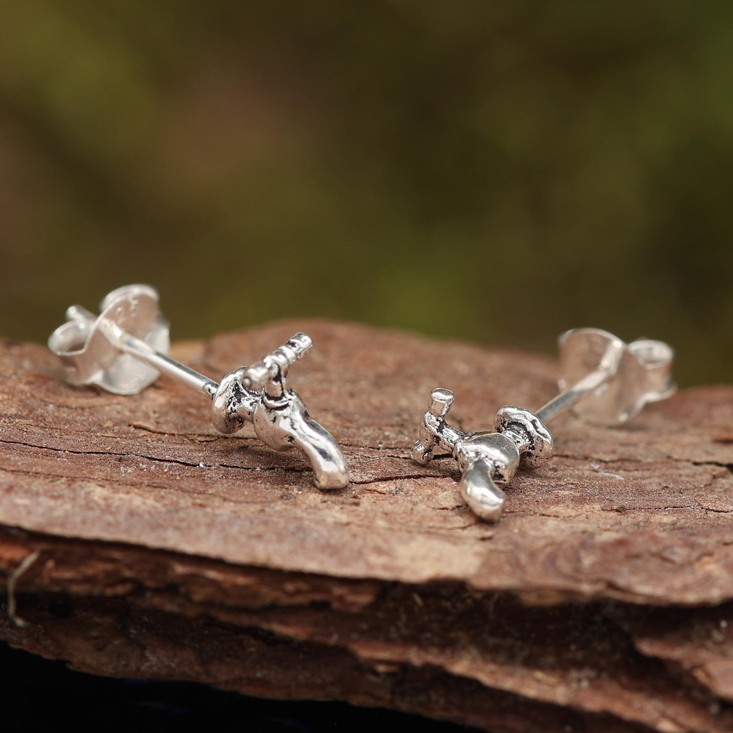 Wasserhahn silberne Ohrstecker Sterlingsilber Ohrringe lustig