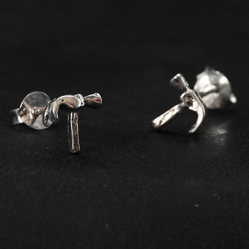 Hammer Ohrstecker Ohrschmuck Silber 925 Handwerker Ohrschmuck