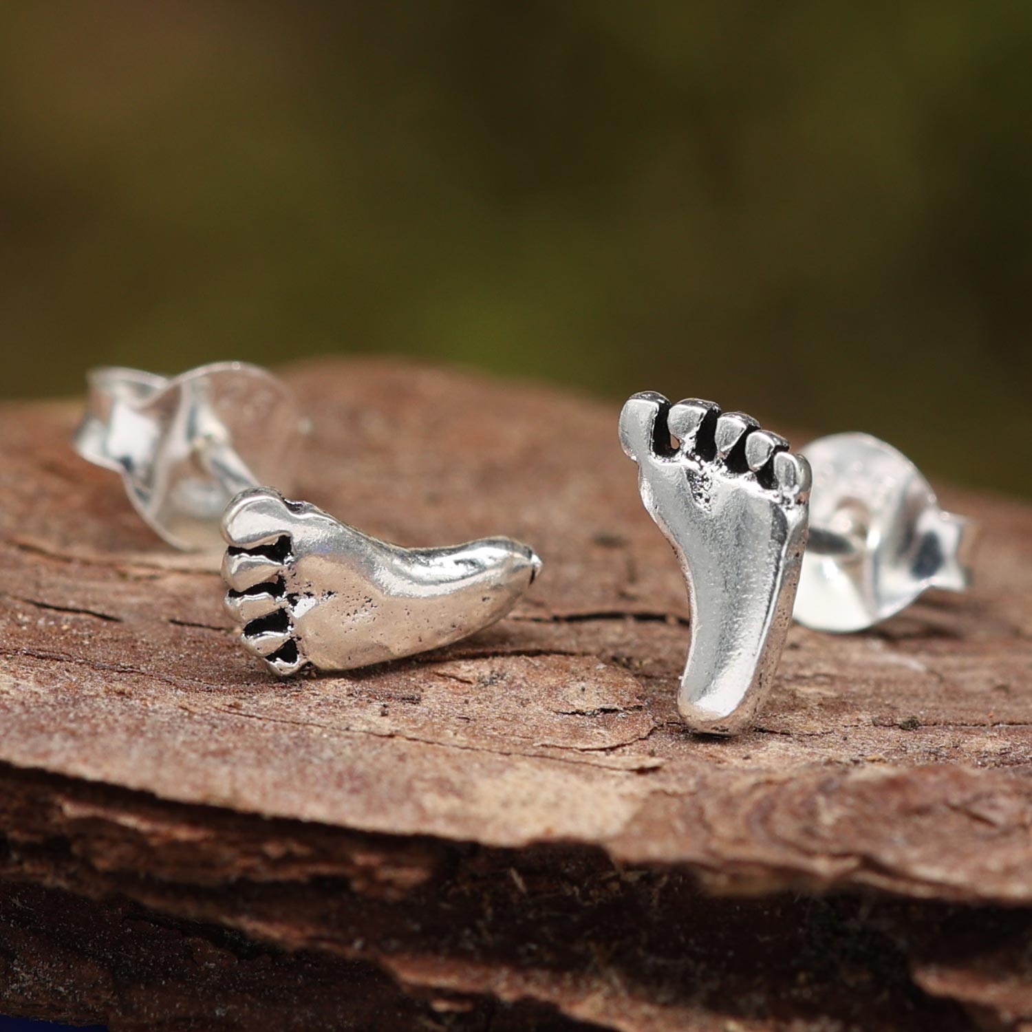 Fuß silberne Ohrstecker Sterlingsilber Ohrringe Damen
