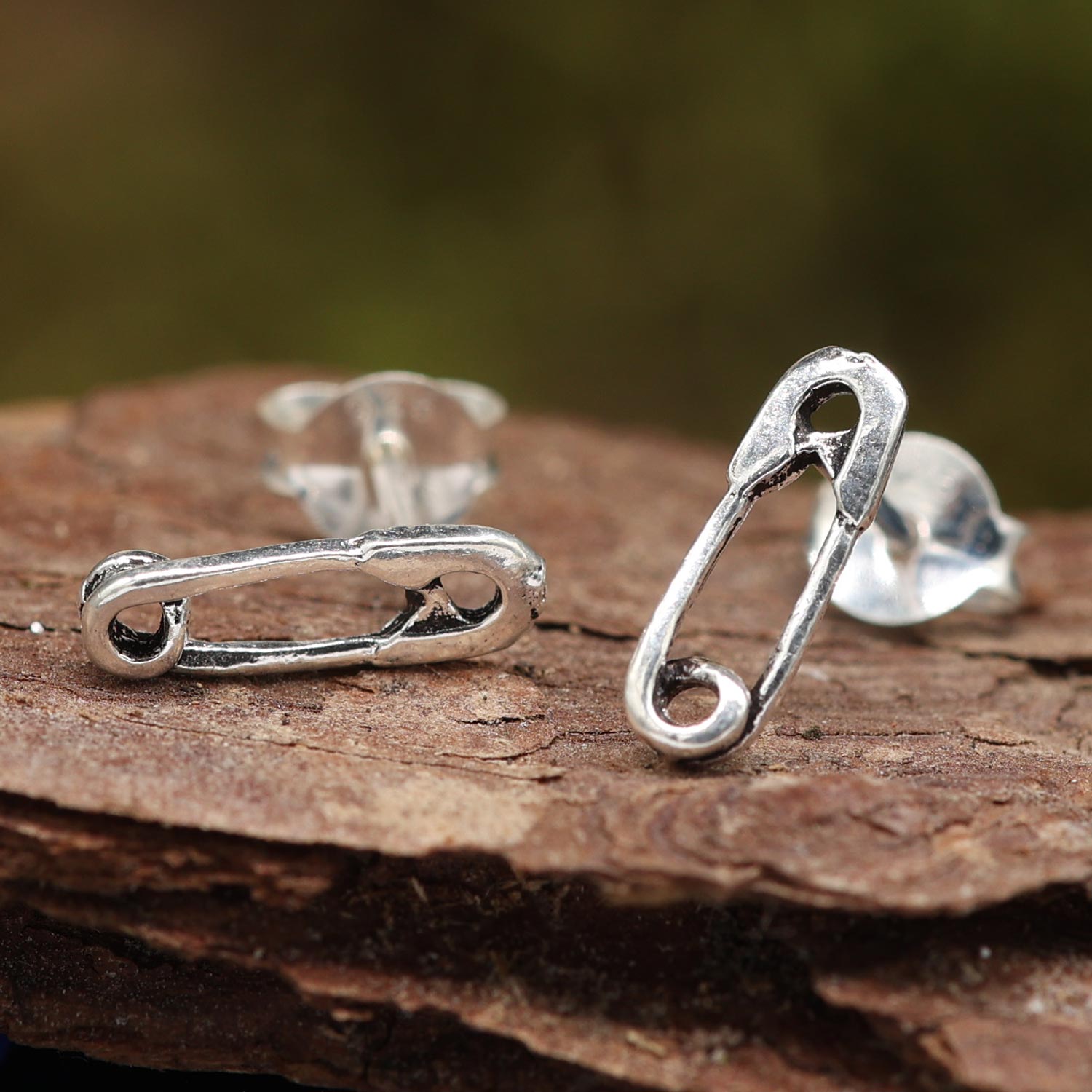 Sicherheitsnadel silberne Ohrstecker Sterlingsilber Ohrringe Damen