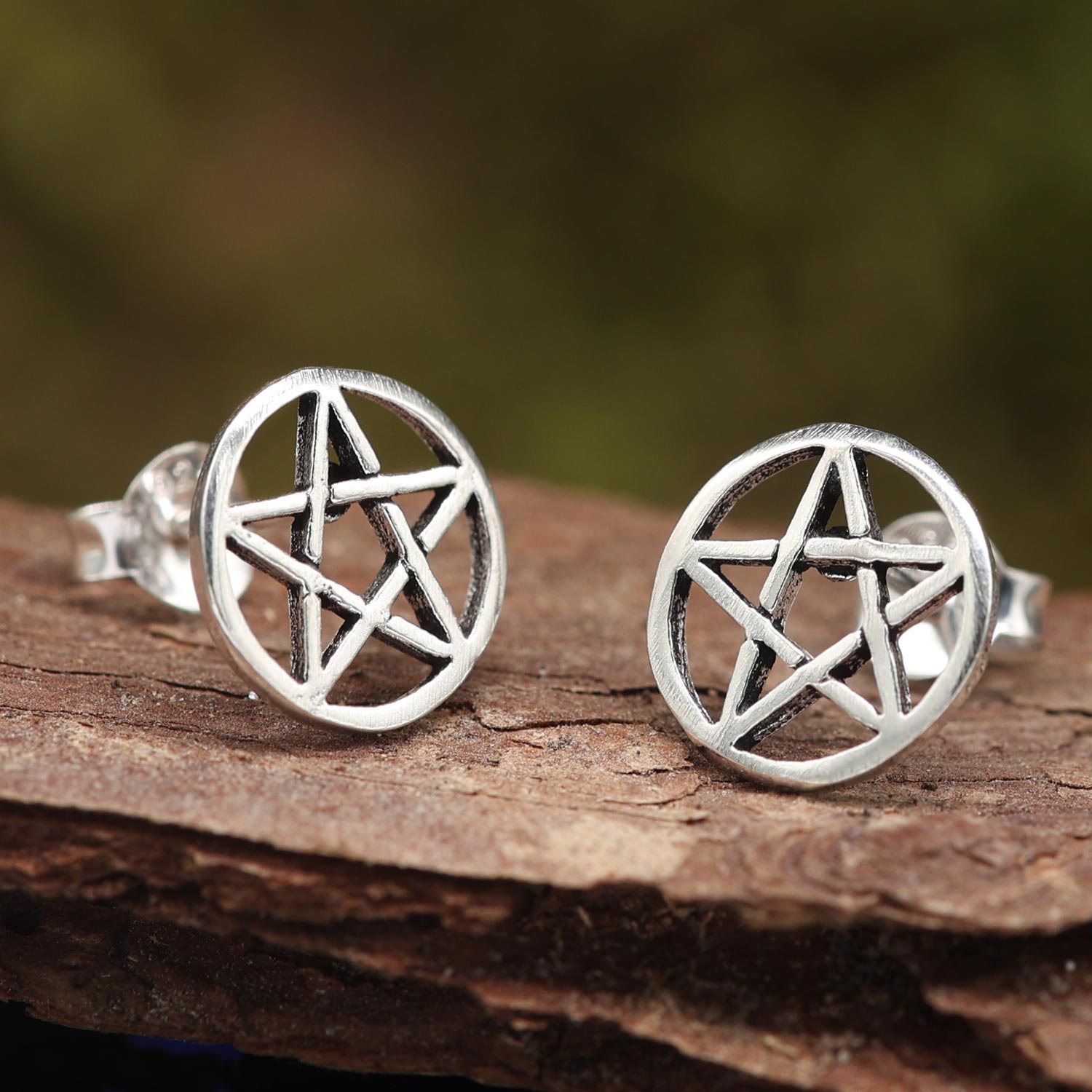 Pentagramm silberne Ohrstecker Sterlingsilber Ohrringe Damen