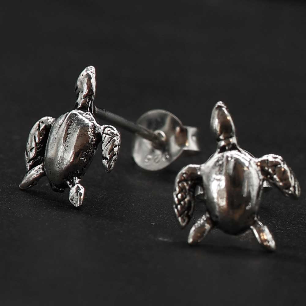 Schildkröte Ohrstecker 925er Silber Ohrring  Wasserschildkröte
