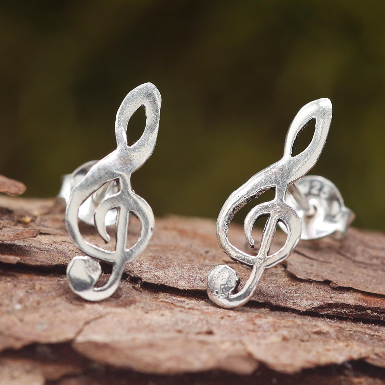 Violinschlüssel Schmuck Ohrstecker Silber Musiker